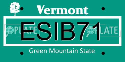 ESIB71 Vermont License Plate