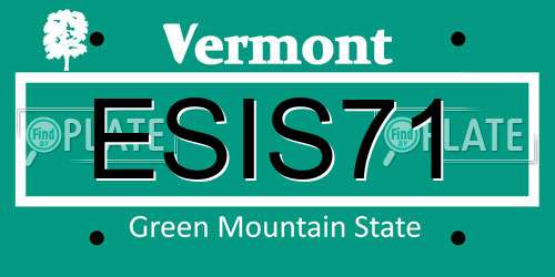 ESIS71 Vermont License Plate