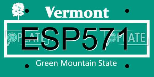 ESP571 Vermont License Plate