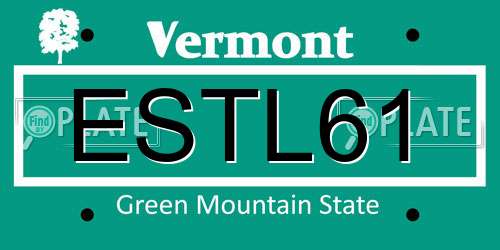 ESTL61 Vermont License Plate