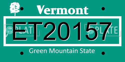 ET20157 Vermont License Plate