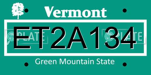 ET2A134 Vermont License Plate
