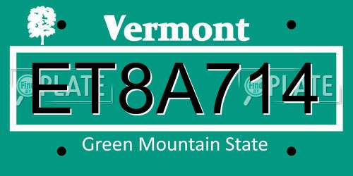 ET8A714 Vermont License Plate