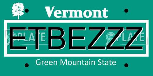 ETBEZZZ Vermont License Plate