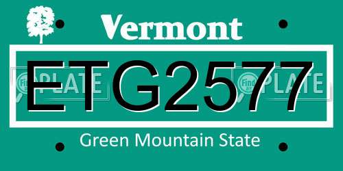 ETG2577 Vermont License Plate