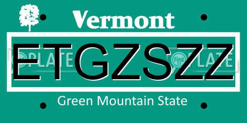 ETGZSZZ Vermont License Plate