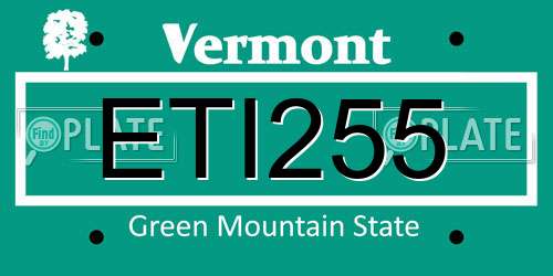 ETI255 Vermont License Plate