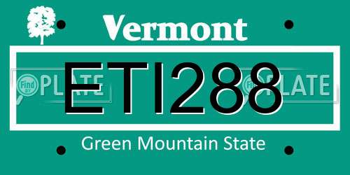 ETI288 Vermont License Plate