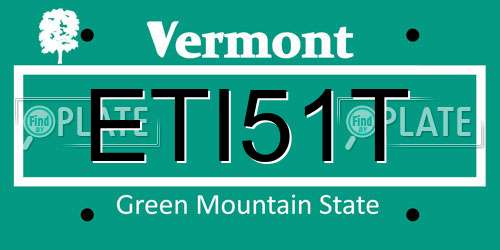 ETI51T Vermont License Plate