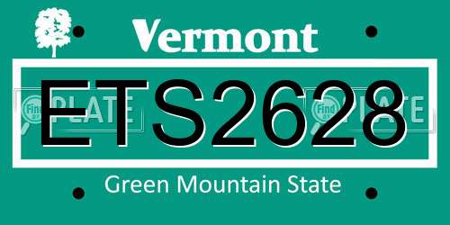 ETS2628 Vermont License Plate