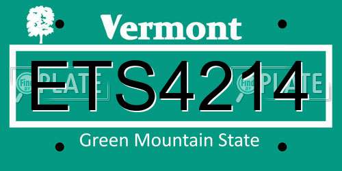 ETS4214 Vermont License Plate