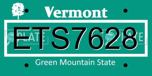 ETS7628 Vermont License Plate