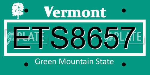 ETS8657 Vermont License Plate