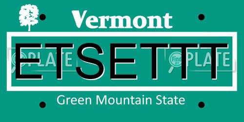 ETSETTT Vermont License Plate