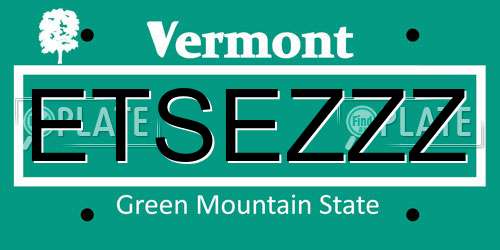 ETSEZZZ Vermont License Plate
