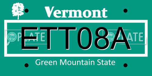 ETT08A Vermont License Plate