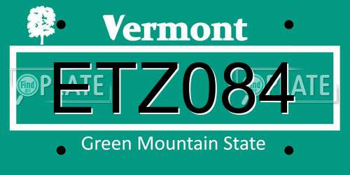 ETZ084 Vermont License Plate