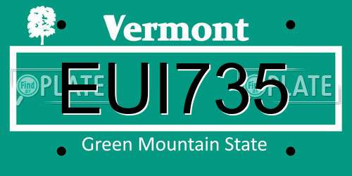 EUI735 Vermont License Plate