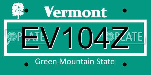 EV104Z Vermont License Plate