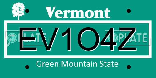EV1O4Z Vermont License Plate
