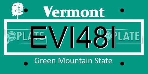 EVI48I Vermont License Plate