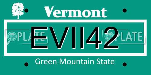 EVII42 Vermont License Plate