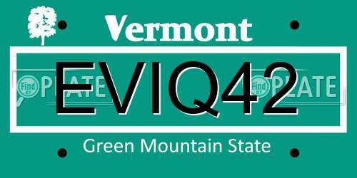 EVIQ42 Vermont License Plate