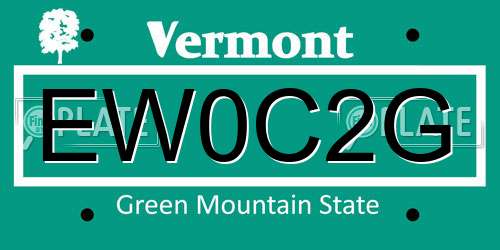 EW0C2G Vermont License Plate