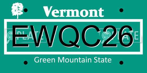 EWQC26 Vermont License Plate