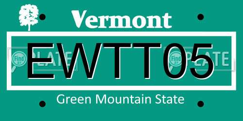 EWTT05 Vermont License Plate