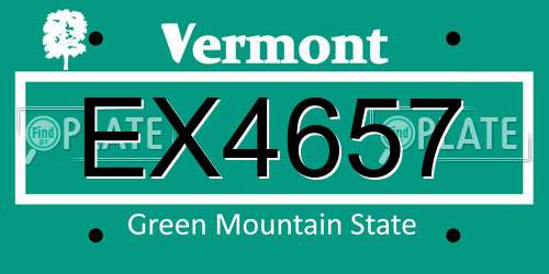 EX4657 Vermont License Plate