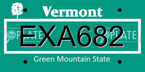 EXA682 Vermont License Plate