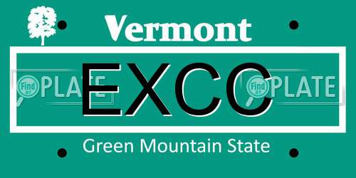 EXCC Vermont License Plate