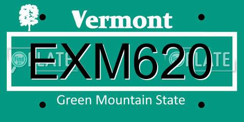 EXM620 Vermont License Plate
