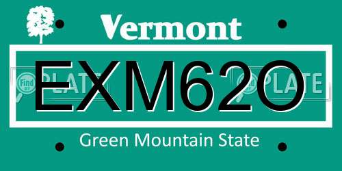 EXM62O Vermont License Plate