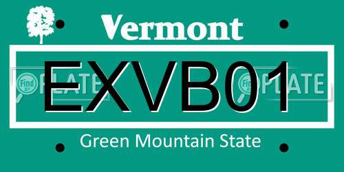 EXVB01 Vermont License Plate