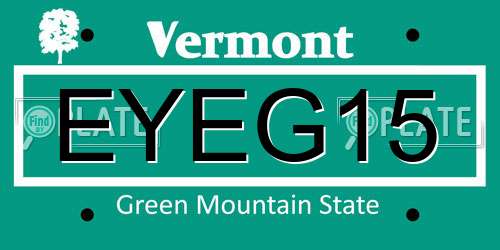 EYEG15 Vermont License Plate