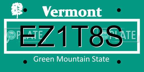 EZ1T8S Vermont License Plate