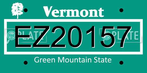 EZ20157 Vermont License Plate