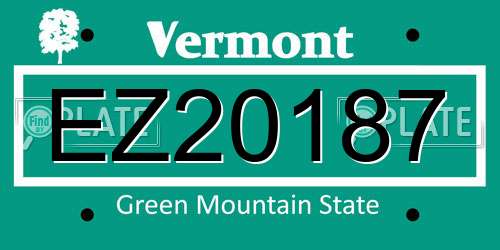 EZ20187 Vermont License Plate