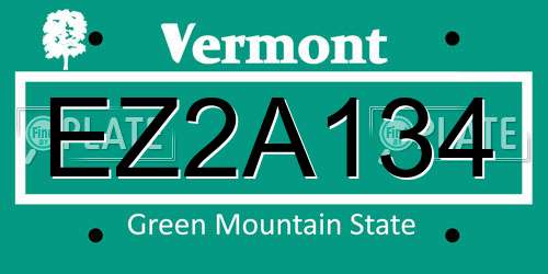 EZ2A134 Vermont License Plate