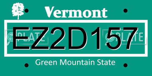 EZ2D157 Vermont License Plate