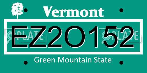 EZ2O152 Vermont License Plate
