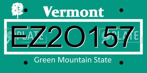 EZ2O157 Vermont License Plate