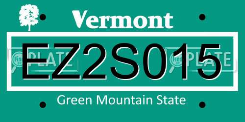 EZ2S015 Vermont License Plate