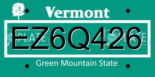 EZ6Q426 Vermont License Plate