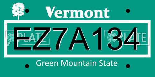 EZ7A134 Vermont License Plate