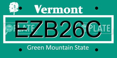 EZB26C Vermont License Plate