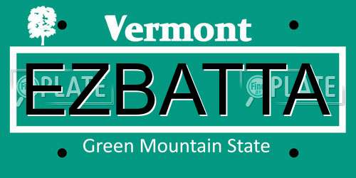 EZBATTA Vermont License Plate