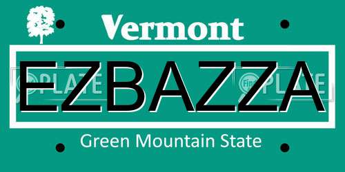 EZBAZZA Vermont License Plate